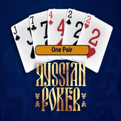 Russian Poker slot logo by OneTouch Games at Yep Casino